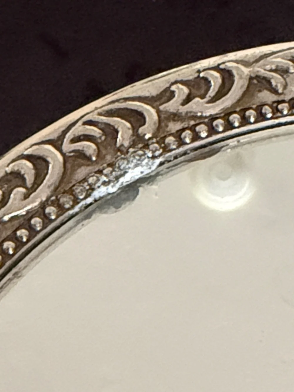 Vintage Silvery Plated Dressing Mirror